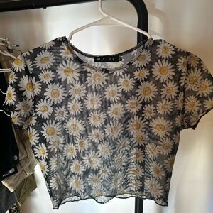 Motel Rocks sheer floral crop top